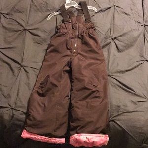 SIZE 4 brown skiing bibs. Perfect for little ones!